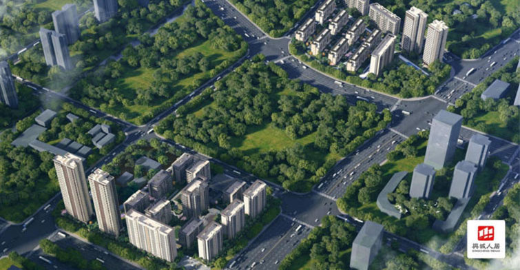 Chenghua District Residential Complex: Jiulin Yudie Yun Pavilion